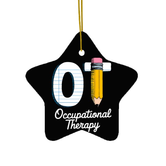 Pediatric Occupational Therapy Cute Pencil Back Ceramic Ornaments