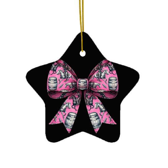 Coquette Bow Barrel Racer Barrel Racing Rodeo Ceramic Ornaments