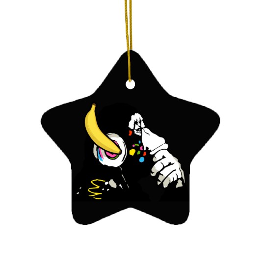 DJ chimpanzee , Banana headphones Ceramic Ornaments