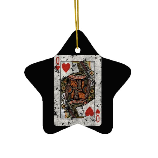 Queen of Hearts playing card Ceramic Ornaments