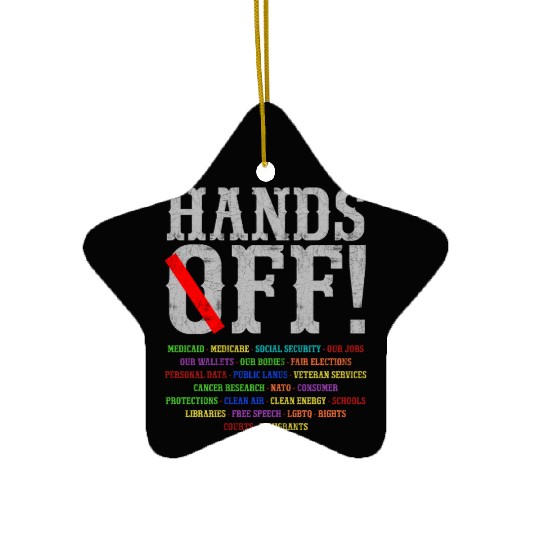 Hands Off Social Security Protest Resist Save D Ceramic Ornaments