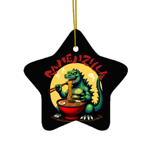 RamenZilla Ramen Noodle Loving Kaiju Monster Ceramic Ornaments