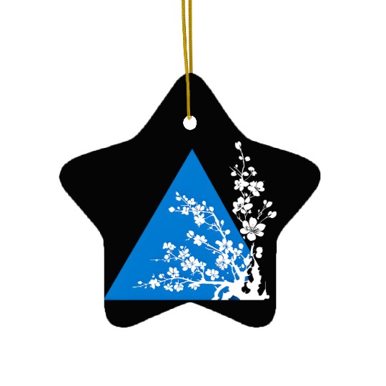 Triangle and Blossom Ceramic Ornaments