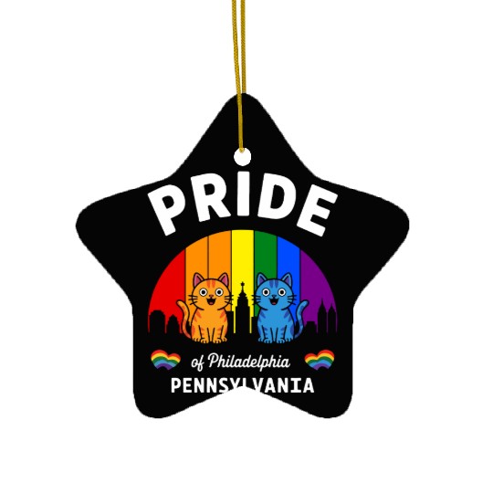 Pride of Philadelphia City Pennsylvania USA Rainbo Ceramic Ornaments