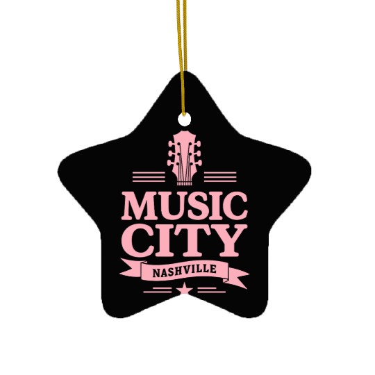 Music City Nashville Guitar Tennessee Ceramic Ornaments