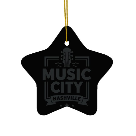 Music City Nashville Guitar Tennessee Ceramic Ornaments