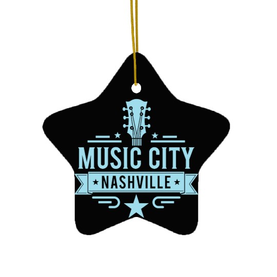 Music City Nashville Guitar Tennessee Ceramic Ornaments