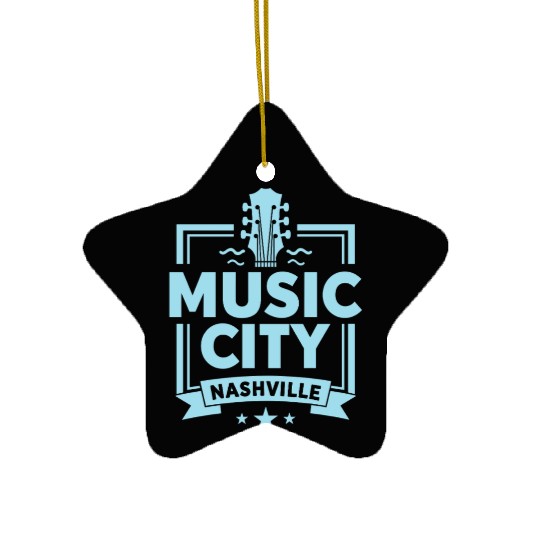 Music City Nashville Guitar Tennessee Ceramic Ornaments
