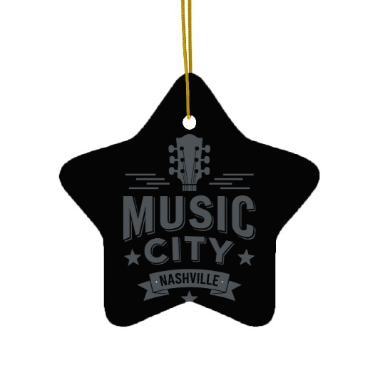 Music City Nashville Guitar Tennessee Ceramic Ornaments
