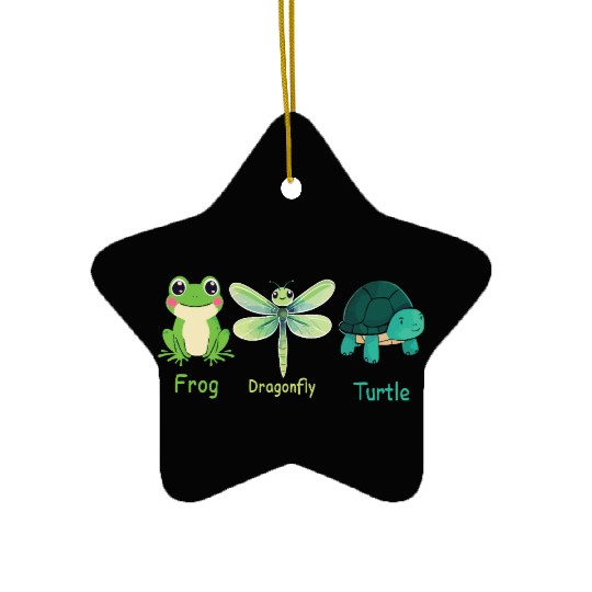 Subtle Political Frog Dragonfly Turtle Women Men Ceramic Ornaments