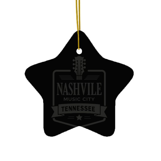 Nashville Music City Guitar Tennessee Ceramic Ornaments