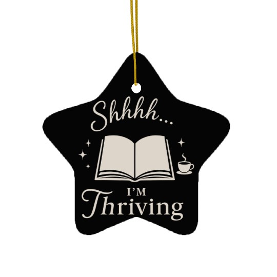 Library Nerd Book Lover Introvert Quiet Life Ceramic Ornaments