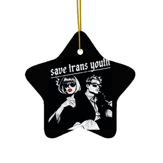 Save trans youth classic vintage Ceramic Ornaments