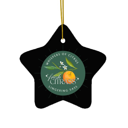 Elegant Citrus Branding Design Ceramic Ornaments
