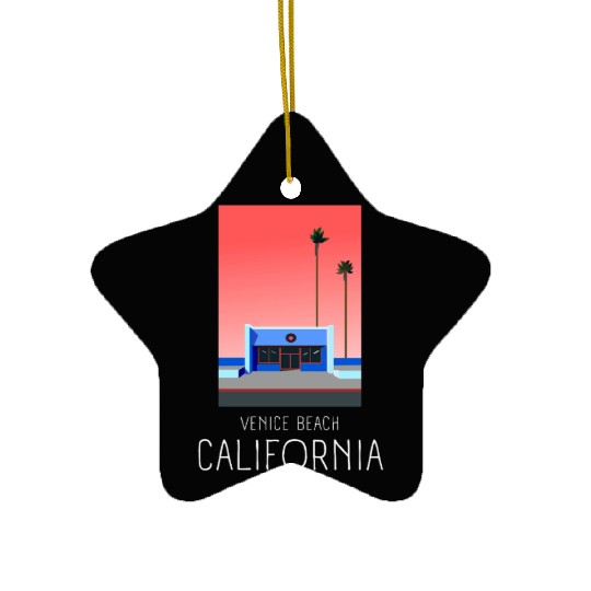 Retro Venice Beach California Ceramic Ornaments