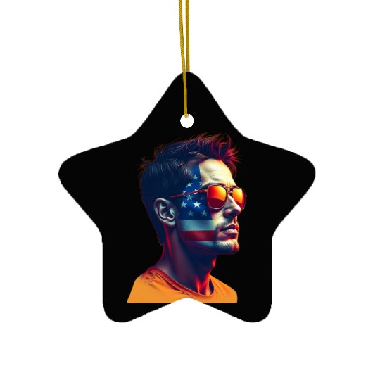 Patriotic American Spirit in Style Ceramic Ornaments