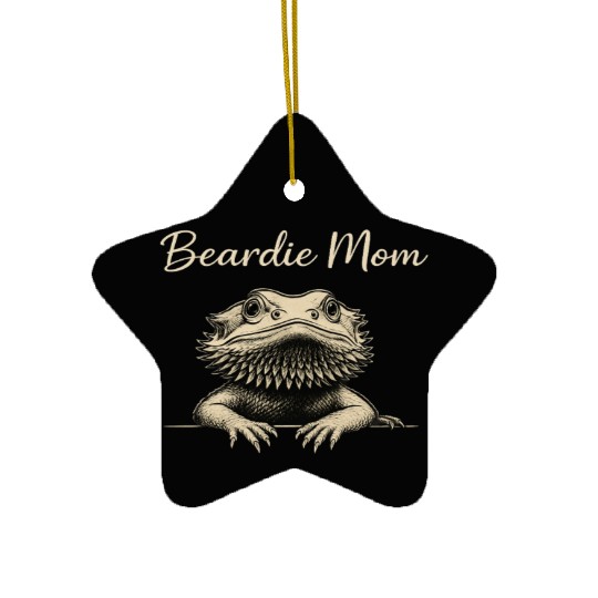 Beardie Mom Pogona Reptile Herpetology Bearded Ceramic Ornaments