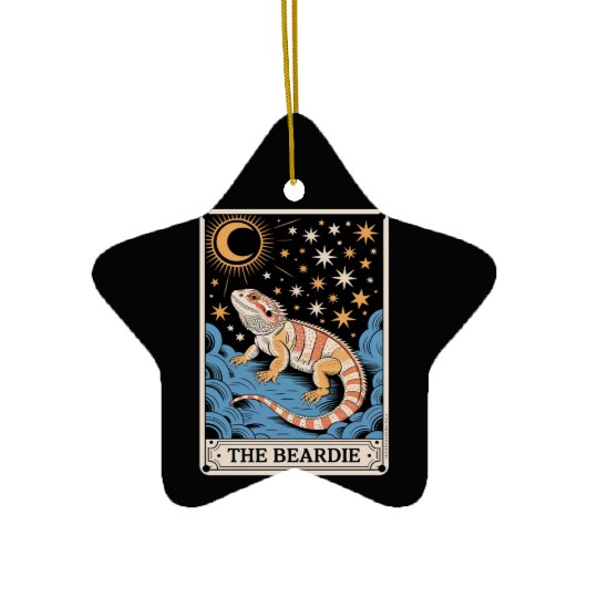 The Beardie Tarot Card Pogona Reptile Lover Ceramic Ornaments