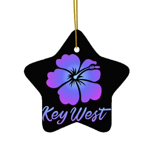 Key West Hibiscus Ceramic Ornaments