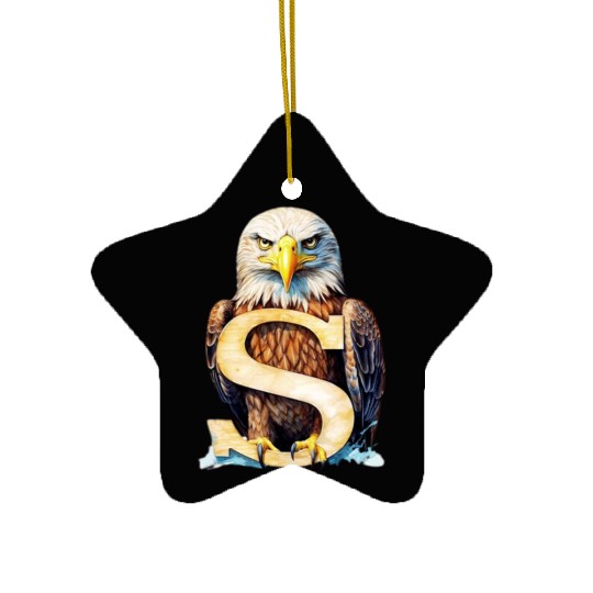 EAGLE LETTER S Ceramic Ornaments