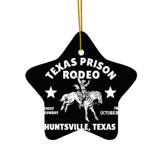 Texas Prison Rodeo Sunday In October Huntsville Ceramic Ornaments