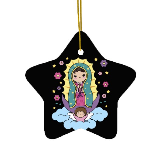 Our Lady of Guadalupe Mexico for Kids Toddlers Ceramic Ornaments
