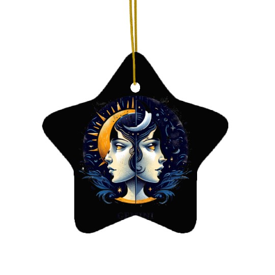 Zodiac Card Gemini Ceramic Ornaments