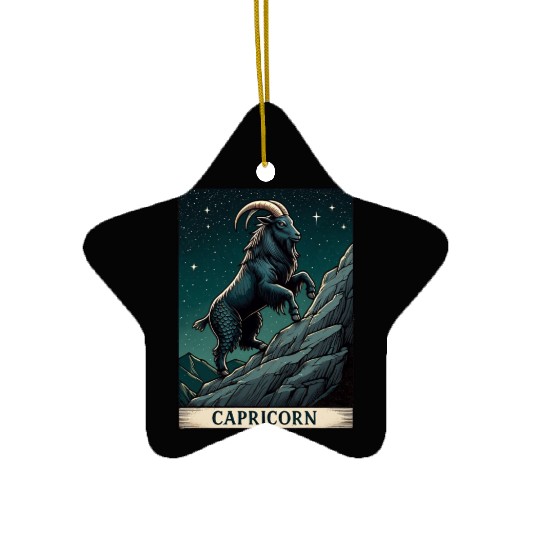 Zodiac Card Capricorn Ceramic Ornaments