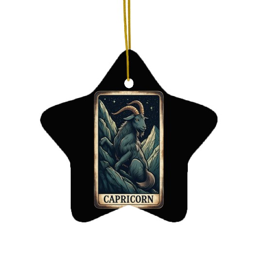 Zodiac Card Capricorn Ceramic Ornaments