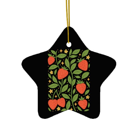 Strawberry Garden Pattern Ceramic Ornaments