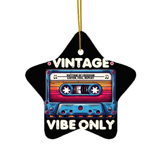 Vintage Cassette Tape Design Ceramic Ornaments