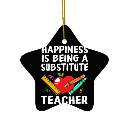 Substitute Teacher Back To School Ceramic Ornaments