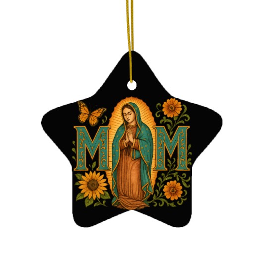 Mexican Mom Mexican Heritage Virgen De Guadalupe Ceramic Ornaments