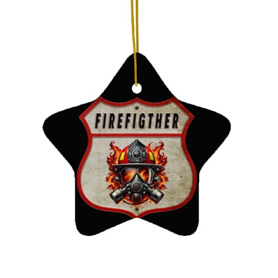 Fire Brigade Coat Of Arms Ceramic Ornaments