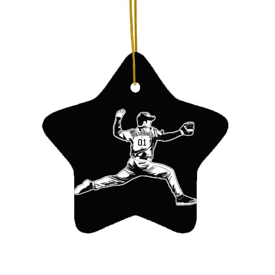 Baseball Pitcher Ceramic Ornaments