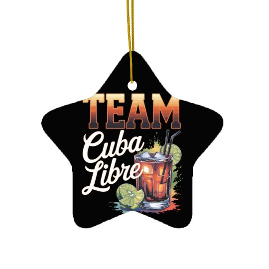 Cocktail Bartender Team Cuba Libre Ceramic Ornaments