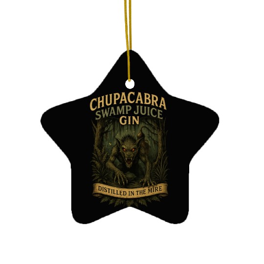 Chupacabra Swamp Juice Gin Ceramic Ornaments