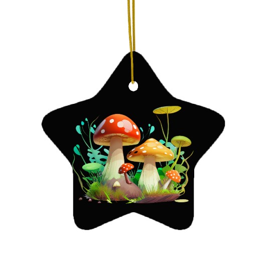 Funky Fungi – Nature’s Neon Wonder Ceramic Ornaments