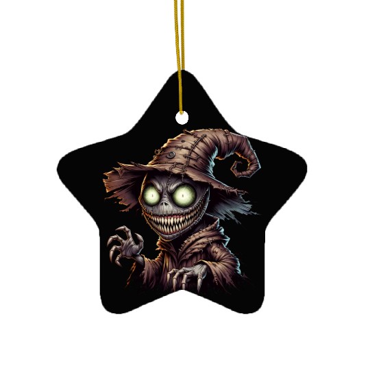 Evil Scarecrow Witch – Creepy Halloween Horror Ceramic Ornaments