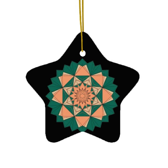 Abstract Starburst Mandala Ceramic Ornaments