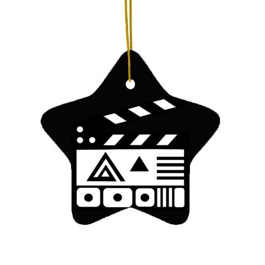 Film Clapboard Icon – Cinematic Design Ceramic Ornaments