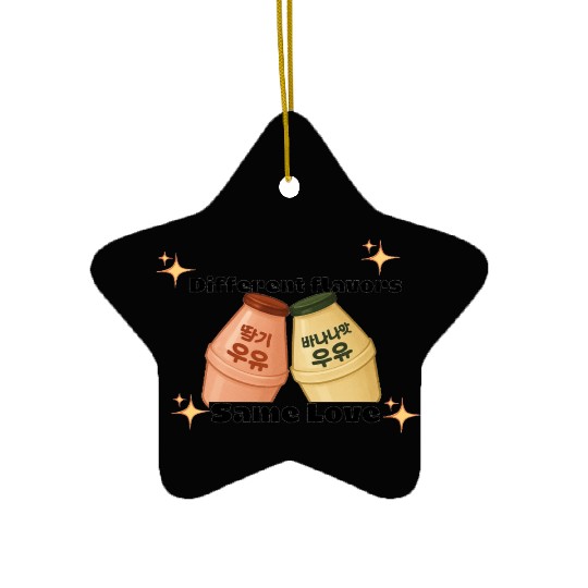 Cute Korean Strawberry and Banana Milk Design Ceramic Ornaments