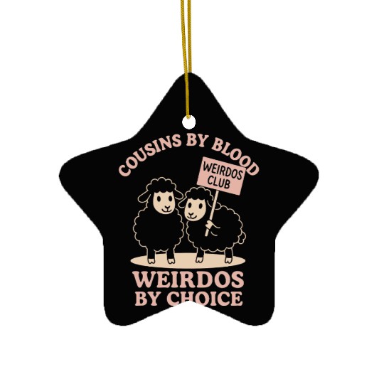Funny Black Sheep Cousin Quirky Family Outcast Ceramic Ornaments