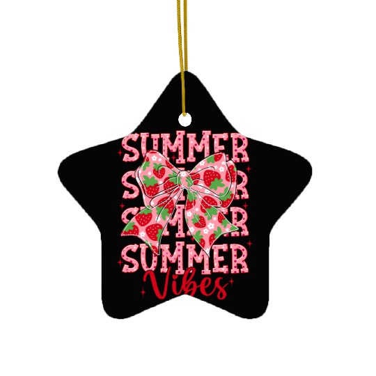 Strawberry Summer Vibes Ceramic Ornaments