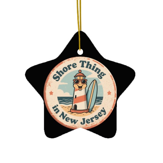 Beach Vibes_ New Jersey Shore Lighthouse Vintage Ceramic Ornaments