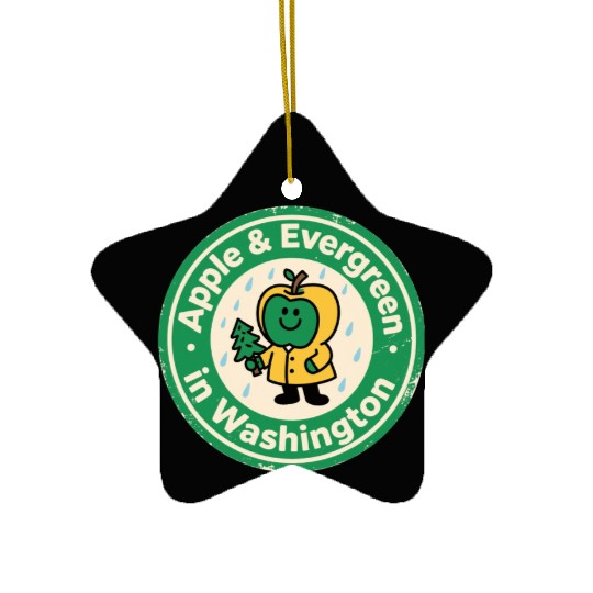 Pacific Northwest Charm Washington Vintage Apple Ceramic Ornaments