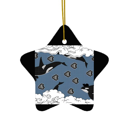 Orca Galaxy Patrol Ceramic Ornaments
