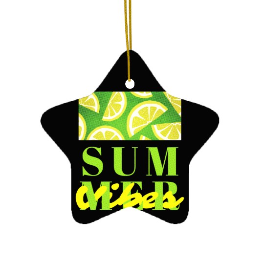Lemon Fresh Summer Mood – Minimalist Citrus Art Ceramic Ornaments