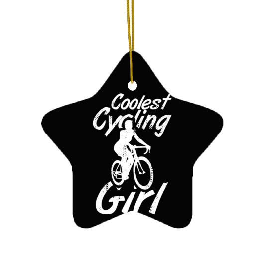 Cycling Girl Ceramic Ornaments