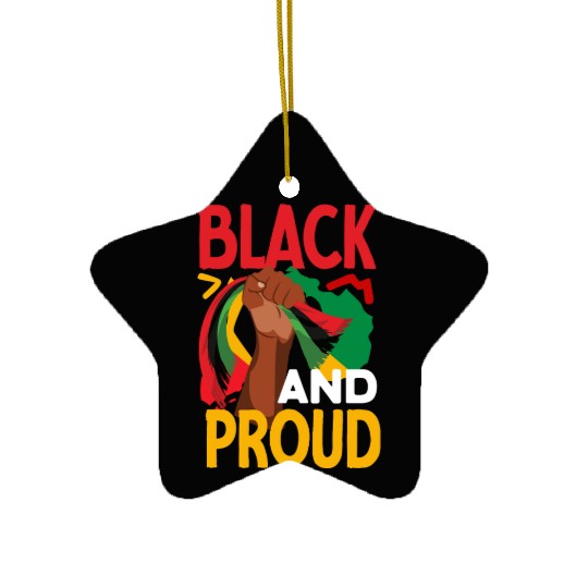 Juneteenth Black And Proud Ceramic Ornaments